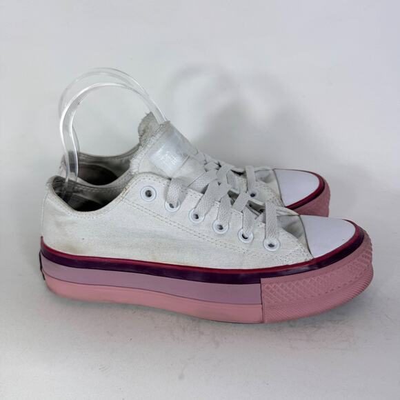 Converse Chuck Taylor All Star O.P.I. Platform Sneaker Women's 7 White Low Top - Picture 2 of 10